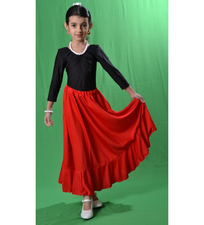 Falda Flamenca Niña "Candela" negro o rojo