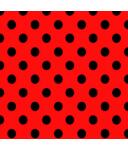 Polyesterjersey (Punto) rot mit schwarzen Punkten