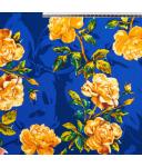 Koshibo-Crespon blau mit gelben Blumen