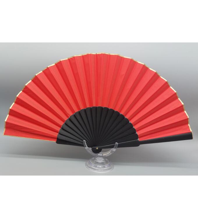 Abanico Pericon de Baile Flamenco Profesional liso 32 cm negro rojo rojo