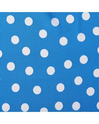 0,9 m Koshibo-Crespon türkis mit weißen Punkten (20 mm)
