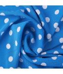 0,9 m Koshibo-Crespon türkis mit weißen Punkten (20 mm)