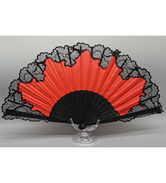 Abanico Pericón de Baile Flamenco con Puntilla 32 cm