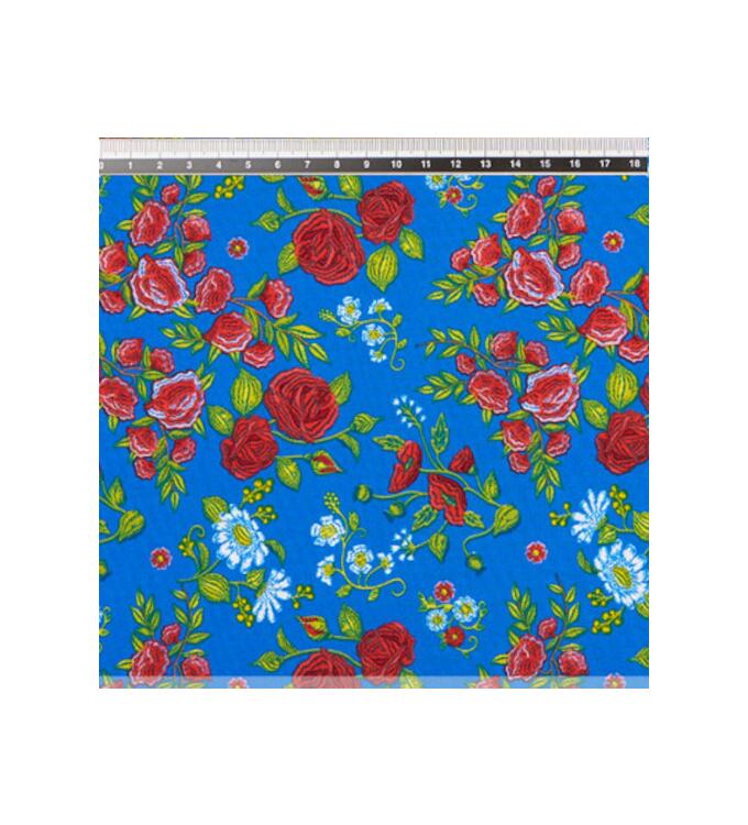 Koshibo-Crespon blau mit Blumen