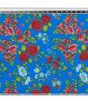 Koshibo-Crespon blau mit Blumen