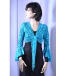 Wickelbluse B1832ES Einzelstück in Türkis Gr. MD