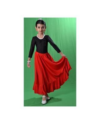Flamenco Kinderrock "Candela" schwarz oder rot rot 122 (4)