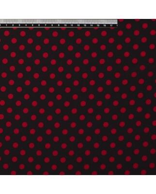 Koshibo-Crespon schwarz mit roten Punkten (8 mm)