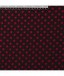 Koshibo-Crespon schwarz mit roten Punkten (10 mm)