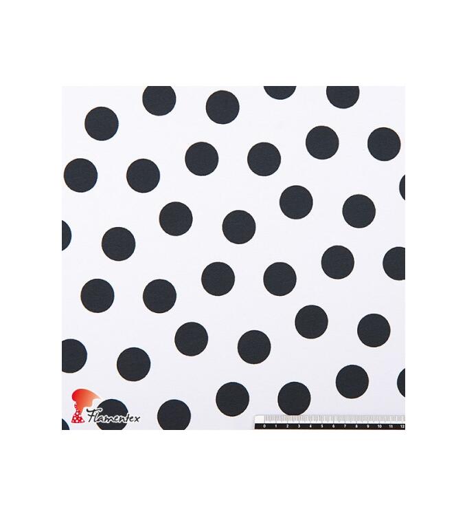 Koshibo-Crespon weiß mit schwarzen Punkten (23 mm)