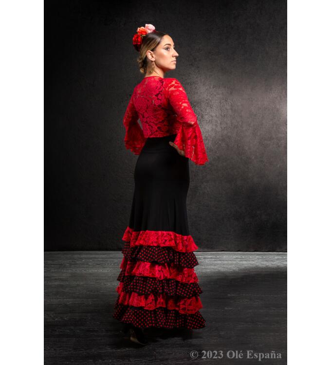 Flamencoskirt Olè España Buleria con Encaje