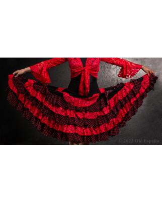 Flamencoskirt Olè España Buleria con Encaje