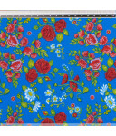 Koshibo-Crespon blue with Flowers