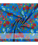 Koshibo-Crespon blue with Flowers