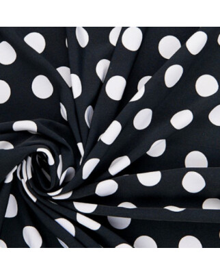 Koshibo-Crespon black with white dots (23 mm)