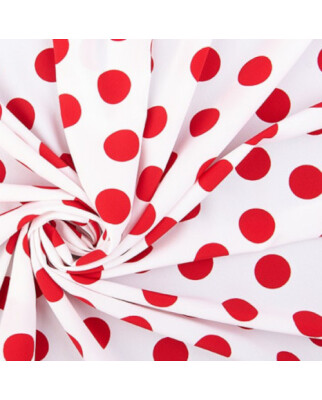 Koshibo-Crespon blanco with red dots (23 mm)