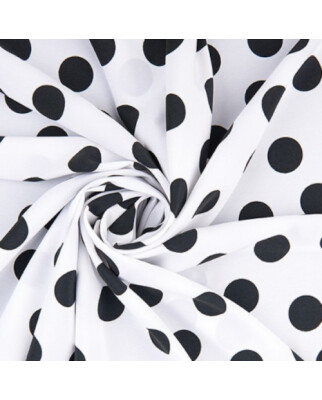Koshibo-Crespon blanco with black dots (23 mm)
