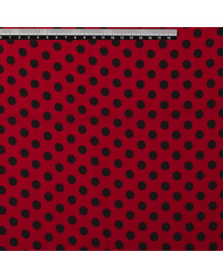 Koshibo-Crespon red with black dots (8 mm)