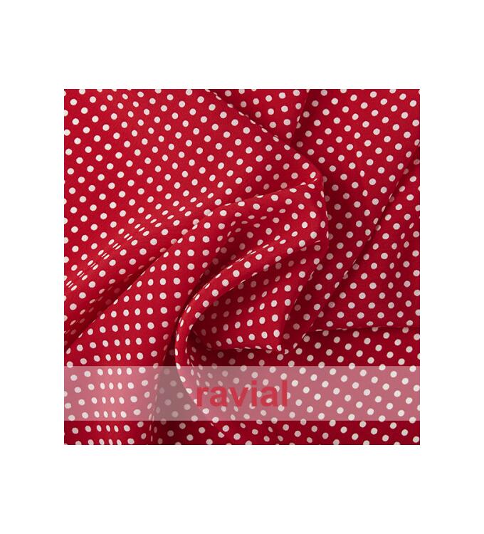 Koshibo-Crespon rot mit weißen Punkten (4 mm) Rest 4,0 m