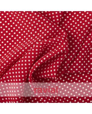 Koshibo-Crespon rot mit weißen Punkten (4 mm) Rest...
