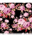 Koshibo-Crespon negro/pink Flowers