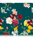 Koshibo-Crespon green with Flowers