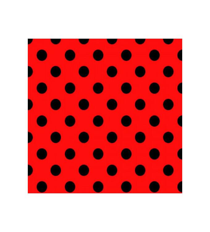 Polyester jersey red with black dots