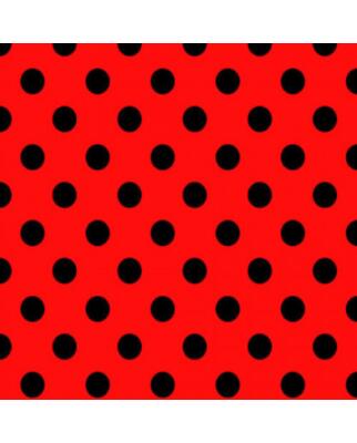 Polyester jersey red with black dots