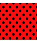 Polyester jersey red with black dots