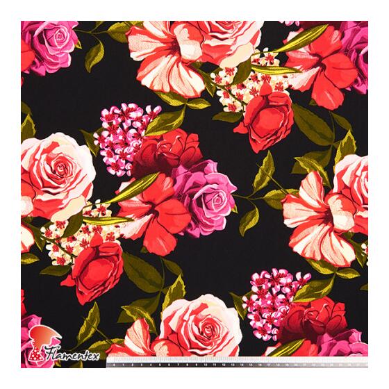 black with pink Flowers