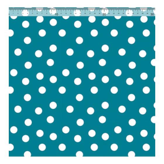 turquoise/esmeralda with white dots (15 mm)