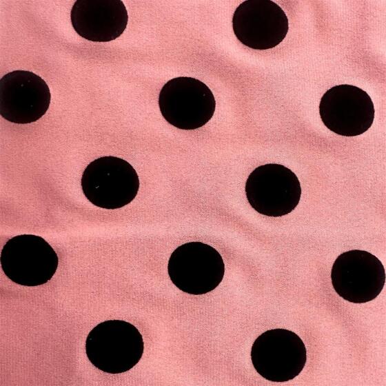 Rosa Black Flocked Polka Dot (ET452)