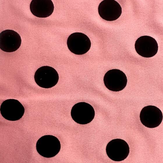 Rosa Black Flocked Polka Dot (ET452)