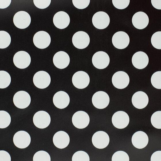 Leather black with white dots