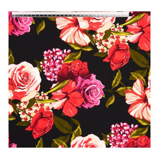 black with red-fuchsia Flowers