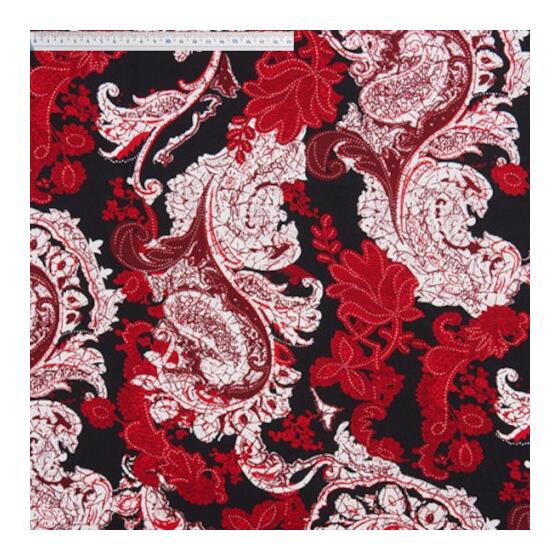 schwarz-rot paisley