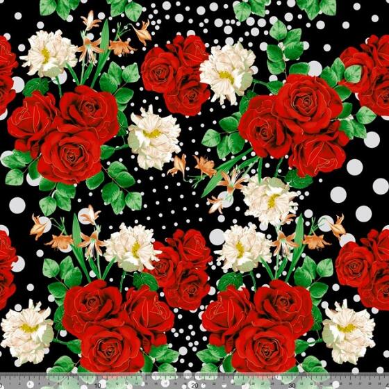 black/red roses with dots