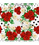 white/red roses with dots