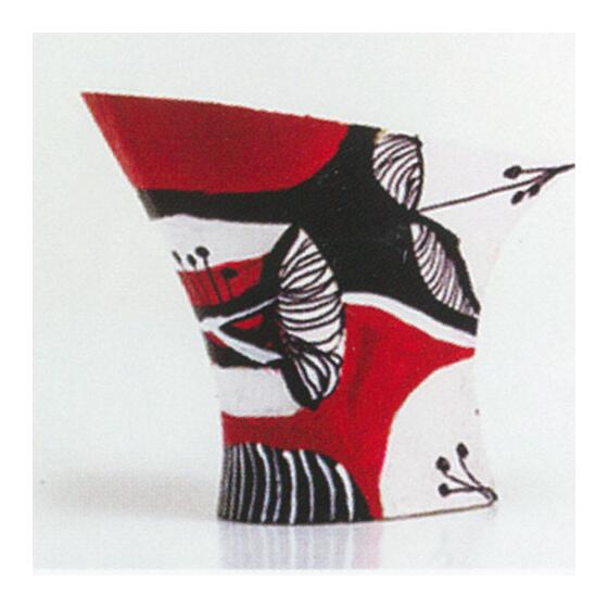 hand painted Hojas Rojas